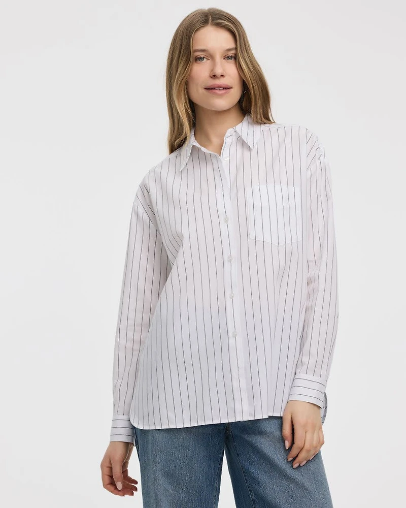 Chemise rayée à manches longues