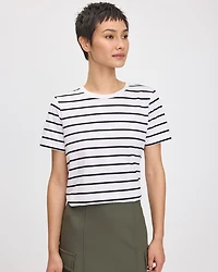 Striped Boyfriend Crew Neck T-Shirt