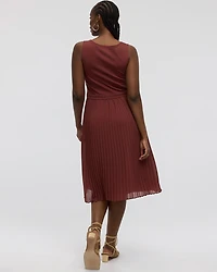 Robe midi bimatière sans manches