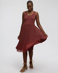 Robe midi bimatière sans manches