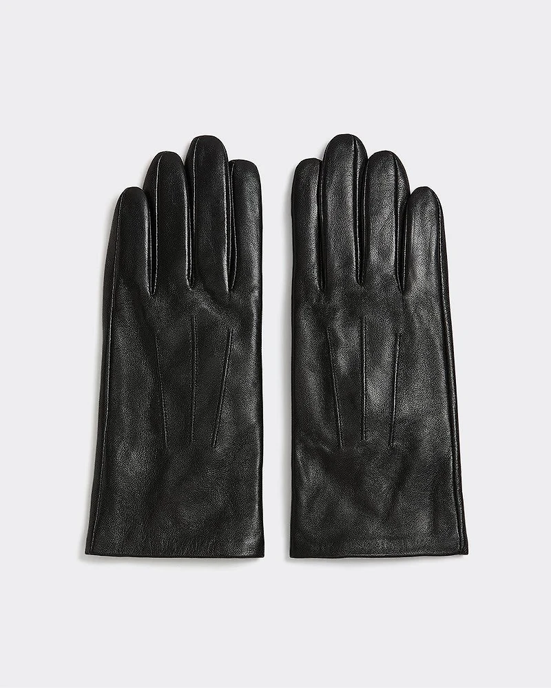 Tech-Friendly Leather Gloves