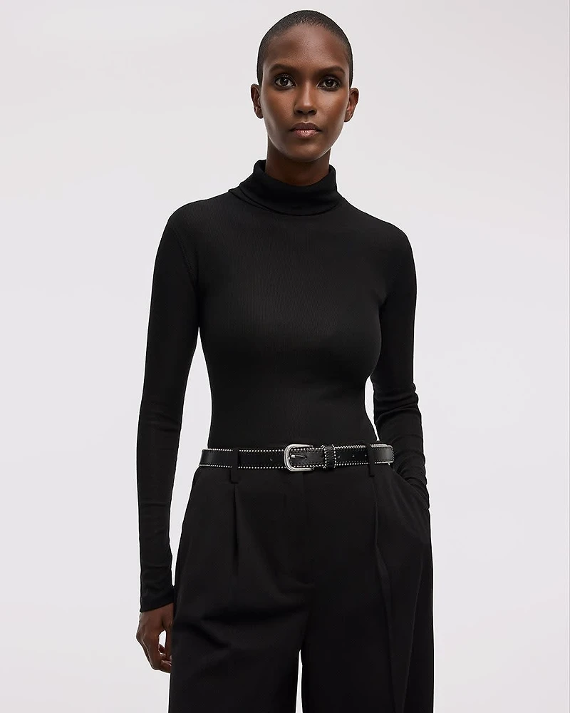 Long-Sleeve Turtleneck Top