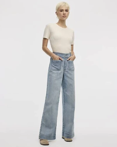Wide-Leg High-Rise Jean with Patch Pockets