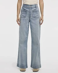 Wide-Leg High-Rise Jean with Patch Pockets