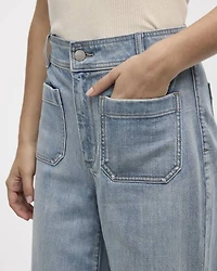 Wide-Leg High-Rise Jean with Patch Pockets