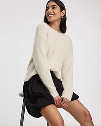 Long-Sleeve Crew-Neck Pullover with Bow