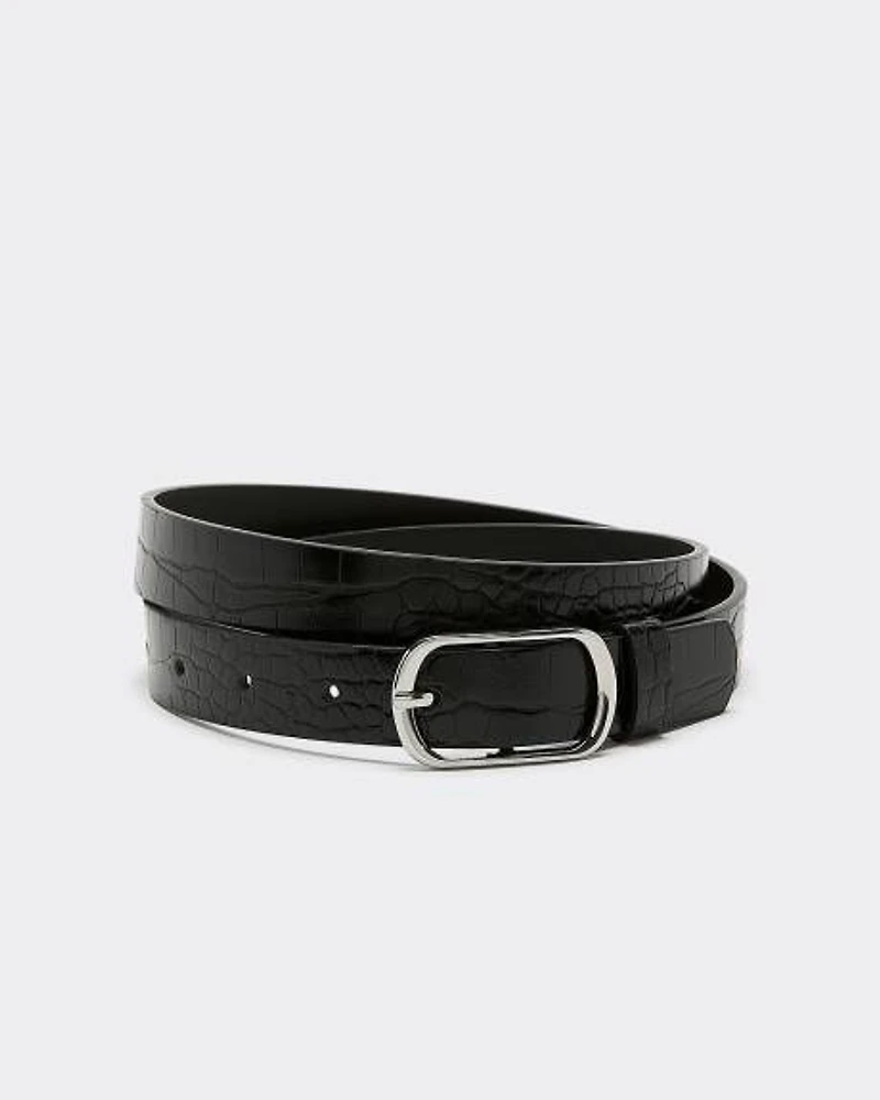 Ceinture en faux cuir de crocodile
