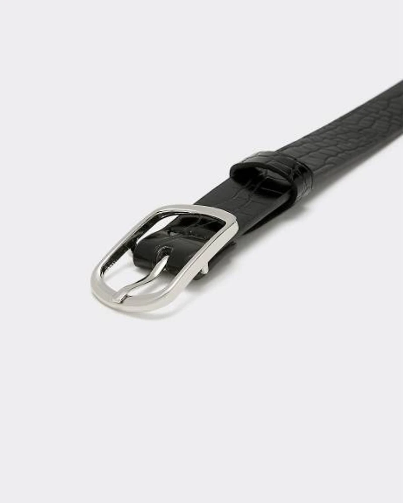 Ceinture en faux cuir de crocodile