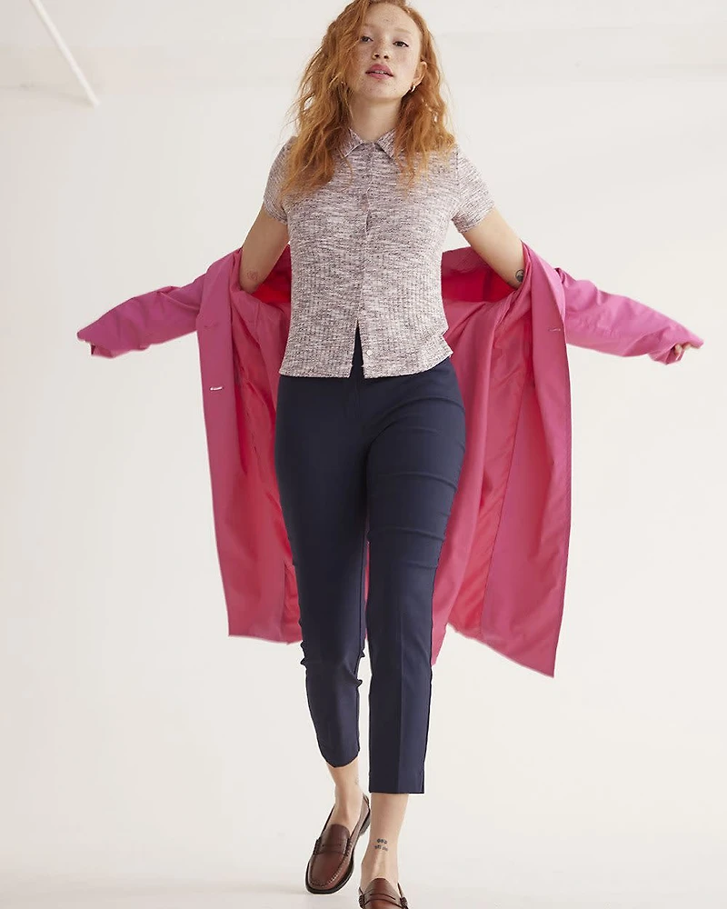 Pantalon cheville à taille haute et jambe étroite