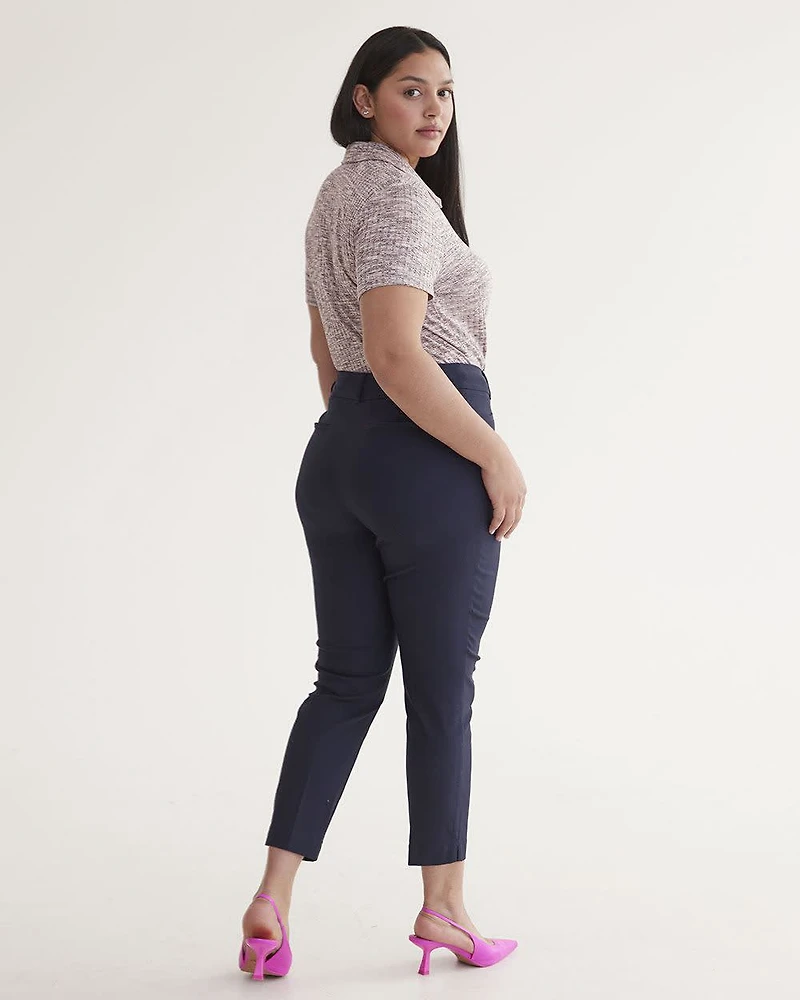 Pantalon cheville à taille haute et jambe étroite