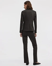 Fitted One-Button Knit Blazer