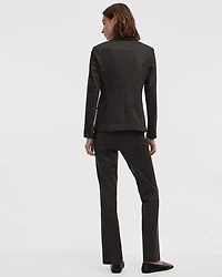 Fitted One-Button Knit Blazer