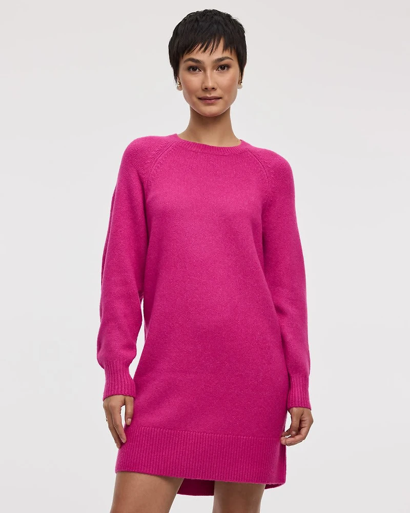 PlushSoft Long-Sleeve Crew-Neck Dress