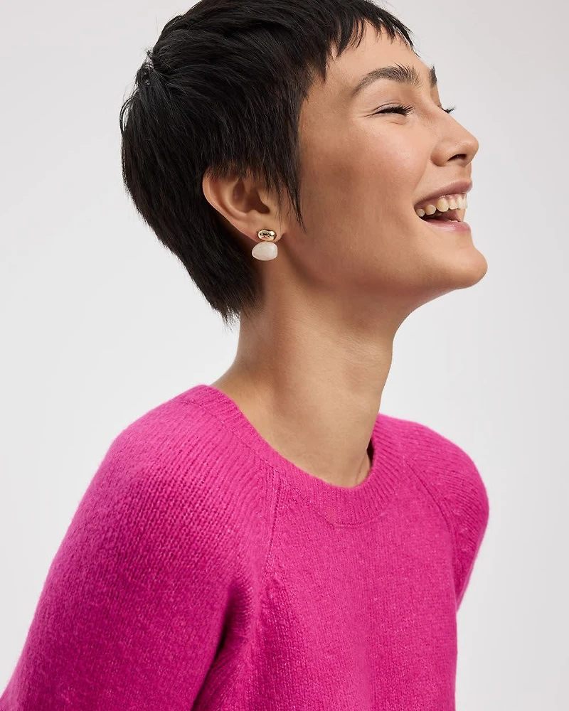 PlushSoft Long-Sleeve Crew-Neck Dress