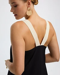 Robe maxi sans manches à bretelles contrastées