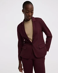 Veston ajusté en tricot à un bouton