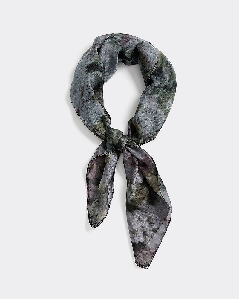Square Scarf with Floral Print