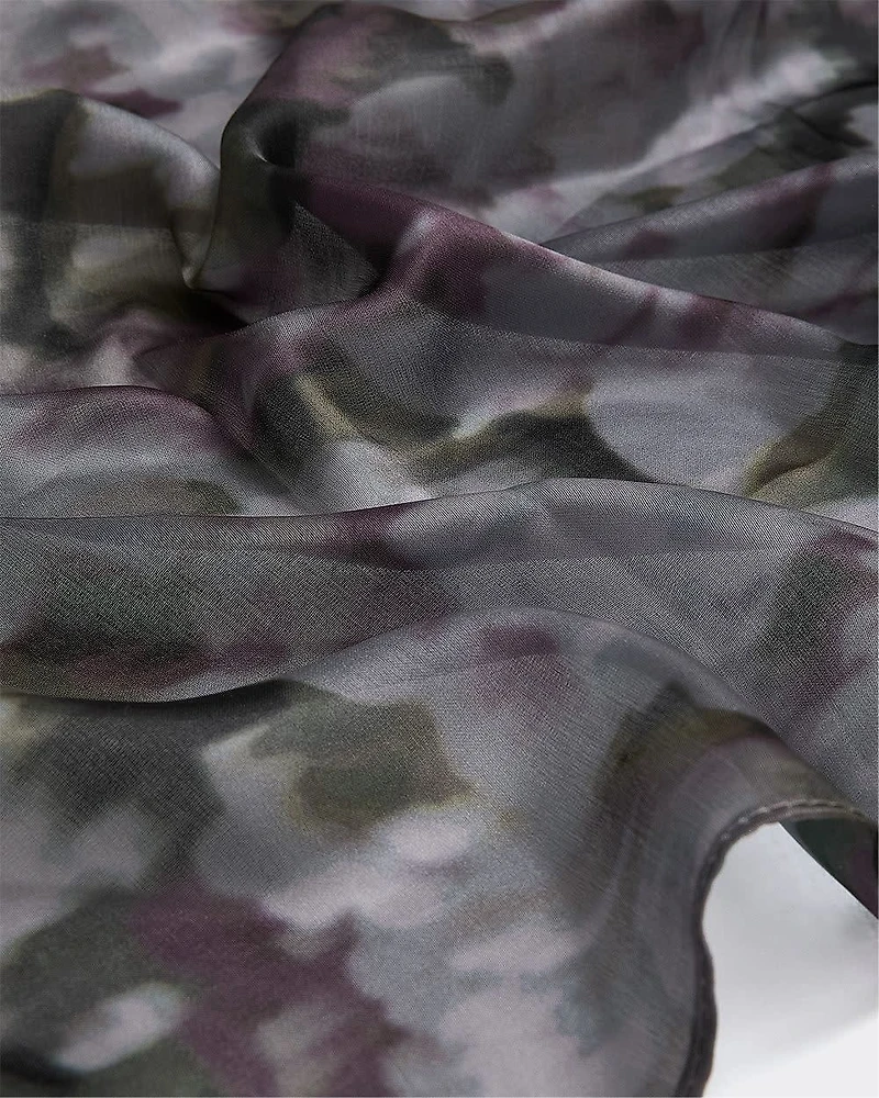 Square Scarf with Floral Print