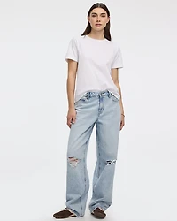 Jean ample déchiré à j taille mi-haute