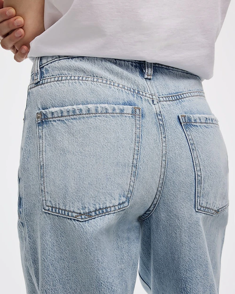 Jean ample déchiré à j taille mi-haute