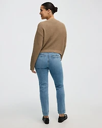Slim-Leg High-Rise Belted Jean