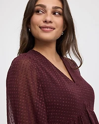 Long-Sleeve V-Neck Empire-Cut Dress