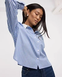 Striped Long-Sleeve Shirt with Crest