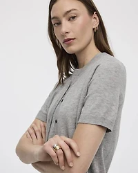 Cardigan boutonné à manches courtes