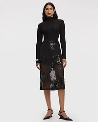 Midi Column Sequins Skirt