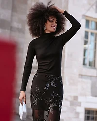 Midi Column Sequins Skirt