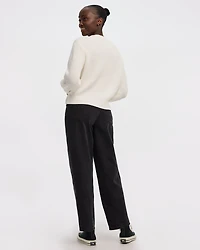 Long-Sleeve Crew-Neck Sweater with Pearls