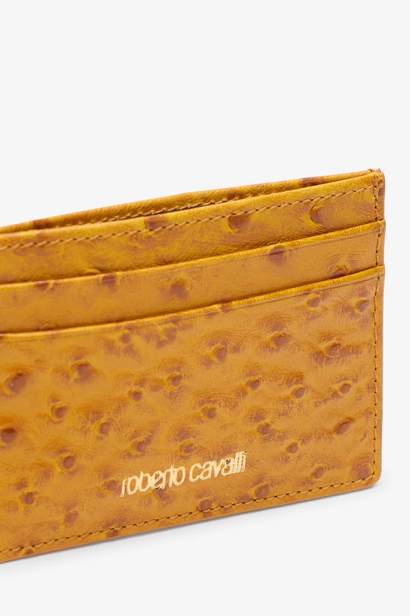 Ostrich-Effect Flat Card Holder