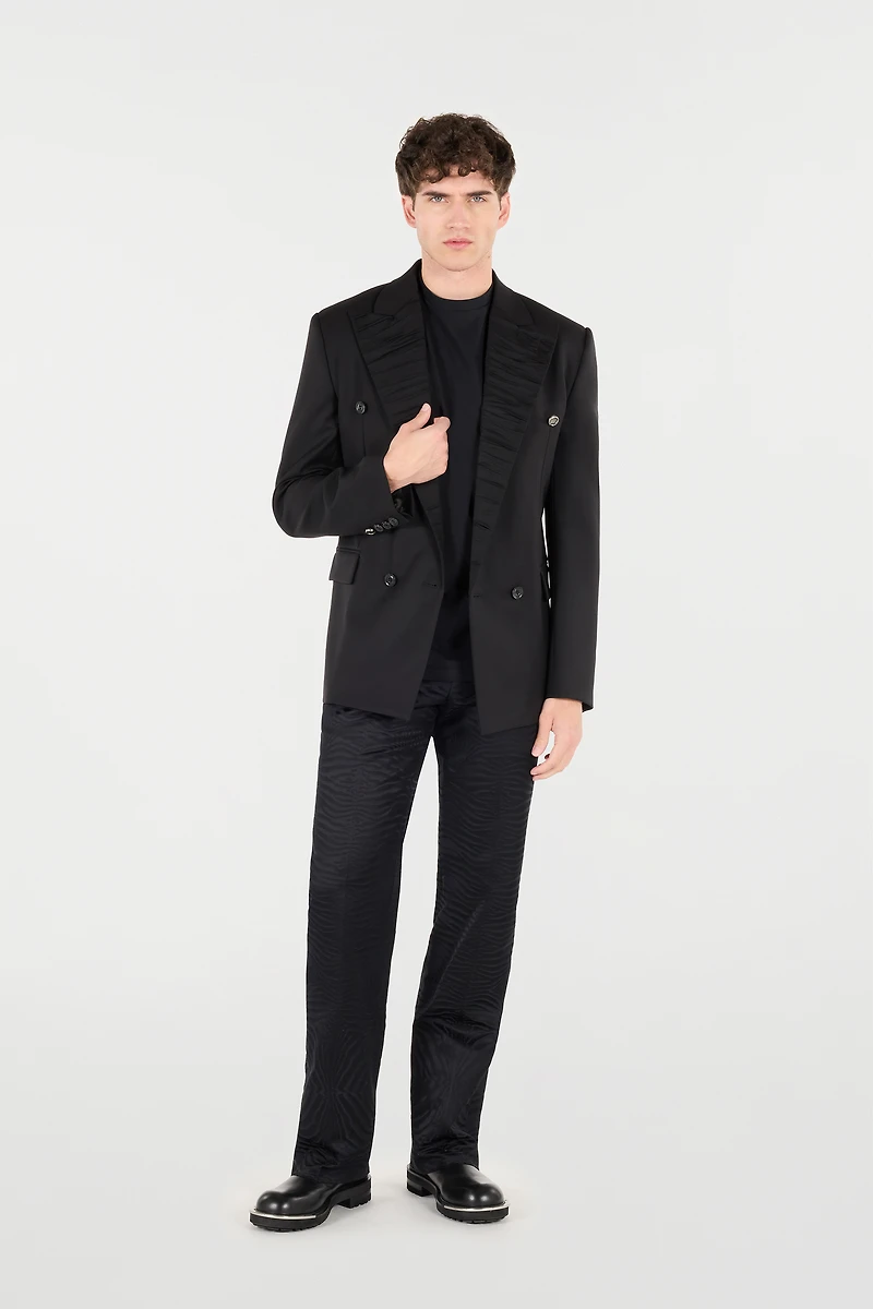 Double-Breasted Wool-Blend Blazer