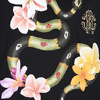 Snake and flower print T-shirt