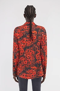 Red Poppy Print Shirt