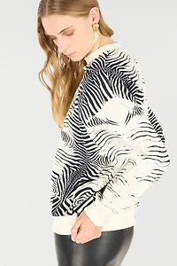Zebra-Print Sweatshirt With Logo