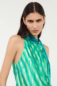 Silk Optical Glass-Print Top