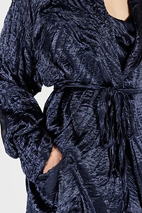 Crinkle Effect Belted Jacket