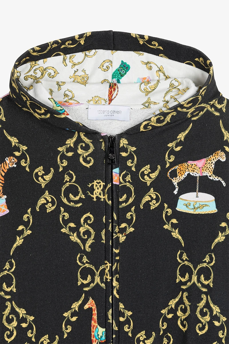 Filigree-Print Cotton Hoodie