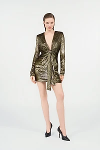 Dress with Fil Coupé Leopard print