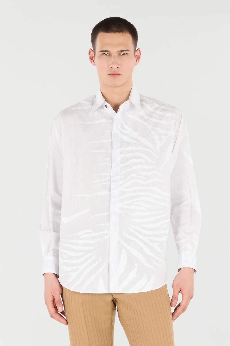 Silk Shirt With Tiger Skin Print