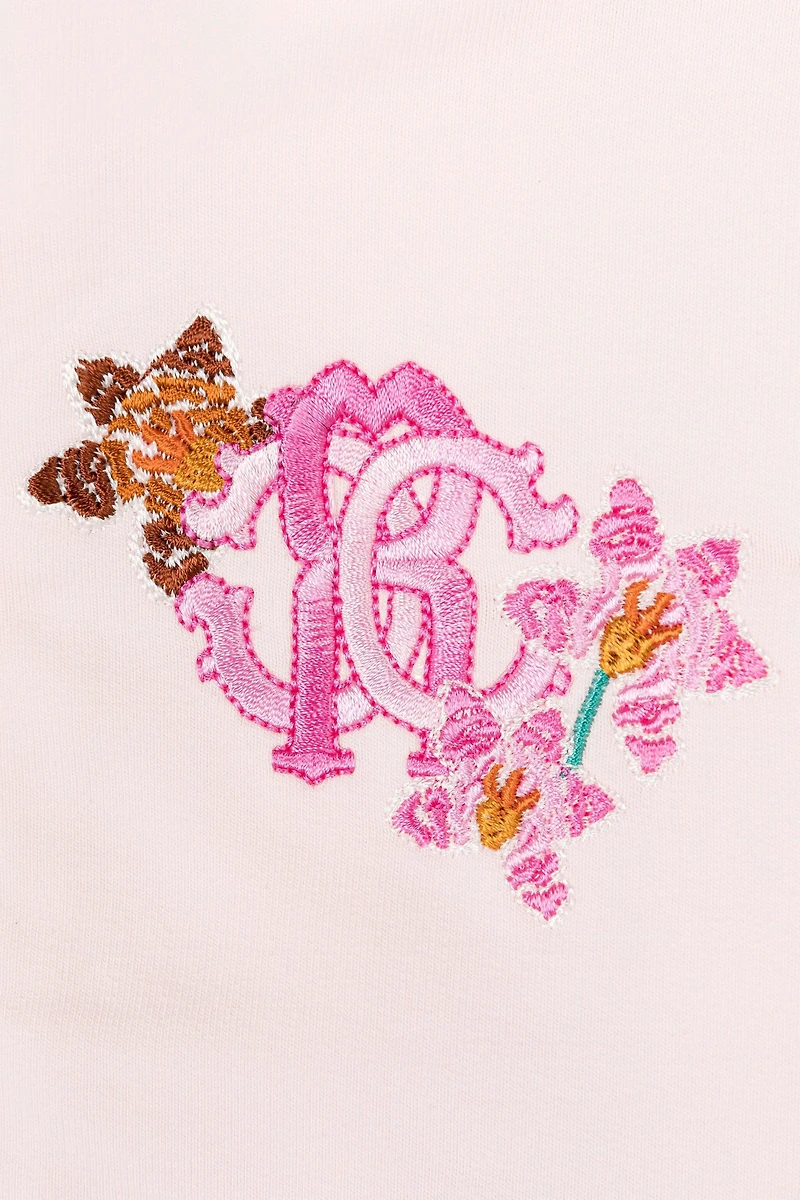 Monogram-embroidered zip-front hoodie