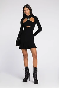 Cut-Out Flared Mini Dress