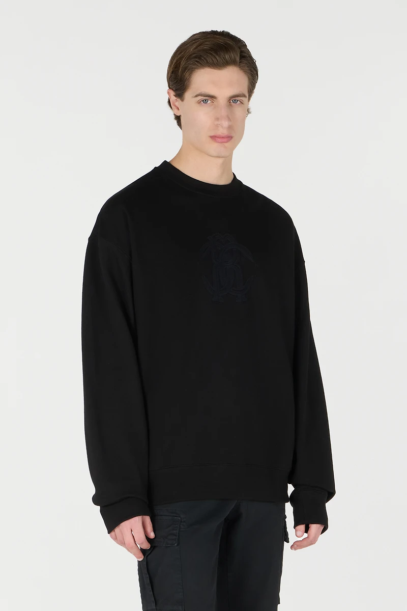 Sweatshirt With Mirror Snake Monogram Embroidery