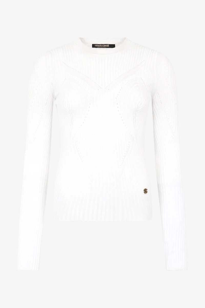 Wall Print Ribbed Sweater