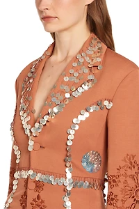 Paillettes embroidered tailored jacket