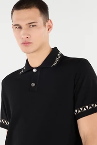 Knitted Polo Shirt With Jacquard Pattern