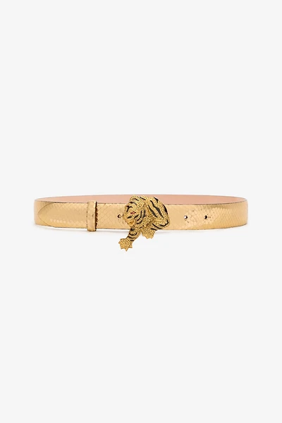 Snake Print And Tiger Jewel Belt