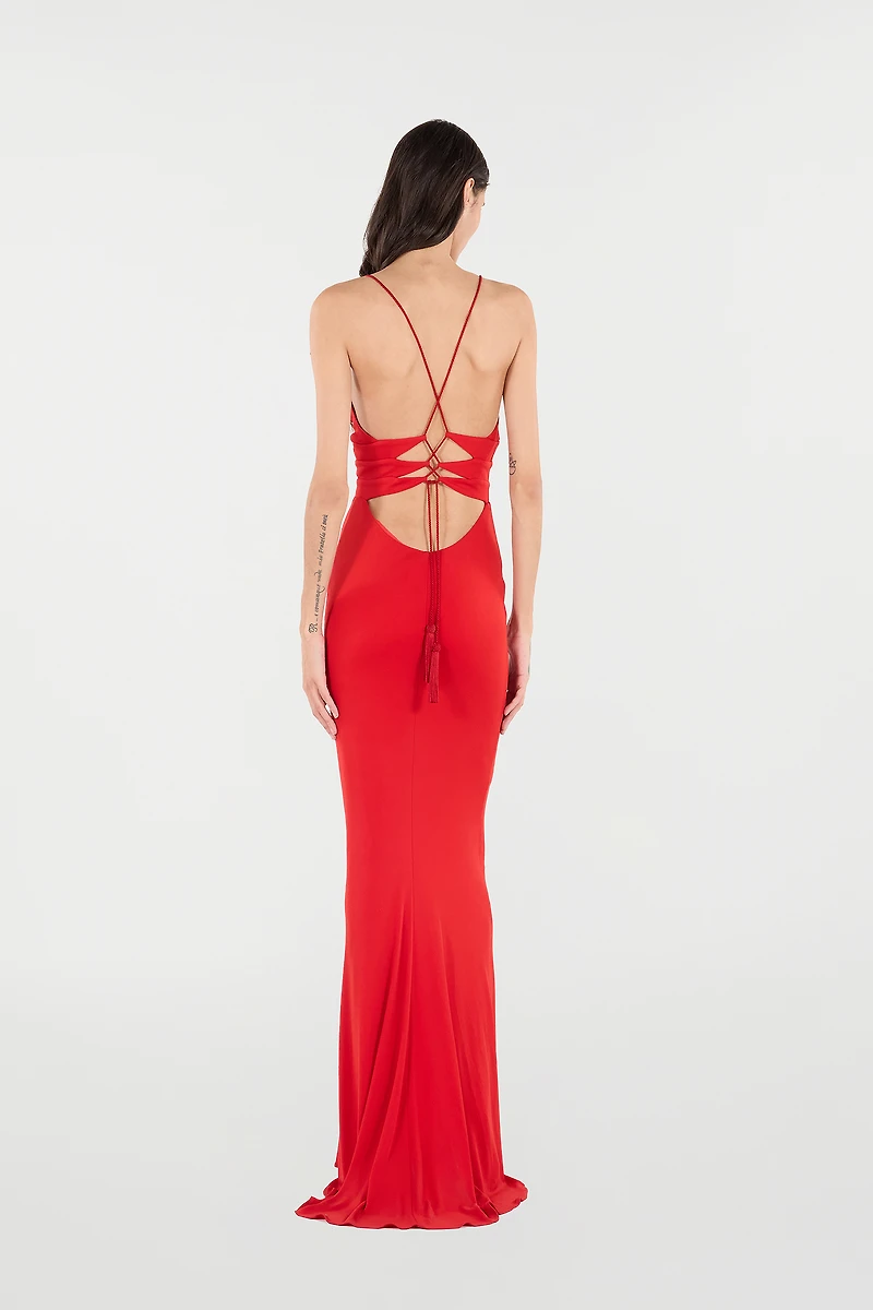 Long Dress With Criss-Cross Detail