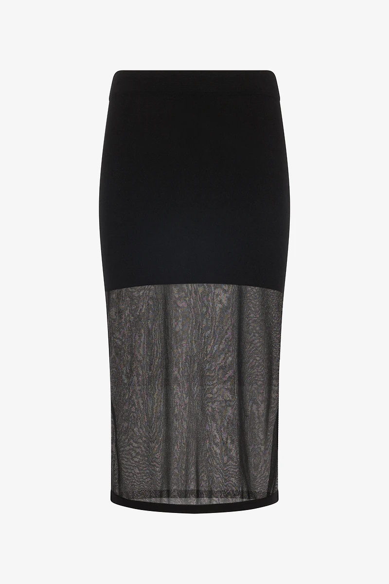 Miniskirt With Tulle Insert